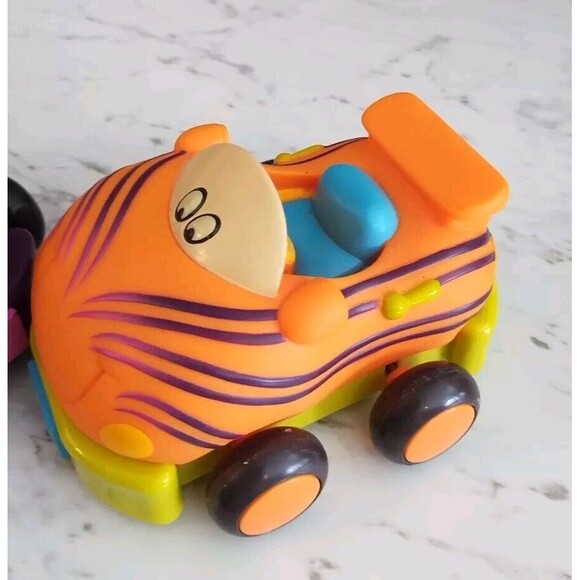 B. Toys Pull Back Toy Soft Cars Set 2 Target Race Car Pick Up Truck Pre School - Picture 7 of 9